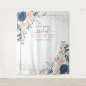 Stofbloem Roze Bloemige Fotocabine voor Bruidsmeis Wandkleed (Voorkant)