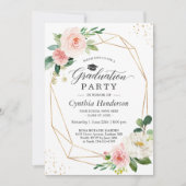 Stofbloem Roze Roze Bloemige Afstudeerfeest Kaart (Voorkant)