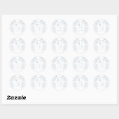 Stofbloem Roze Trouw Monogram Bloemige Initialen Ronde Sticker (Vel)