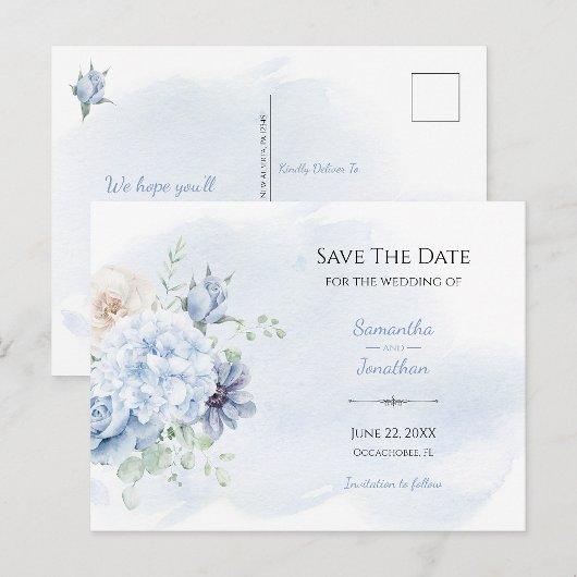Stofbloem Save The Date | Aankondigingskaart