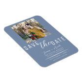 Stofbloem Save the Date Foto Bruiloft Magneet (Rechterzijde)