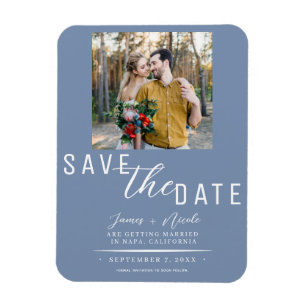 Stofbloem Save the Date Foto Bruiloft Magneet