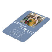 Stofbloem Save the Date Foto Bruiloft Magneet (Linkerzijde)