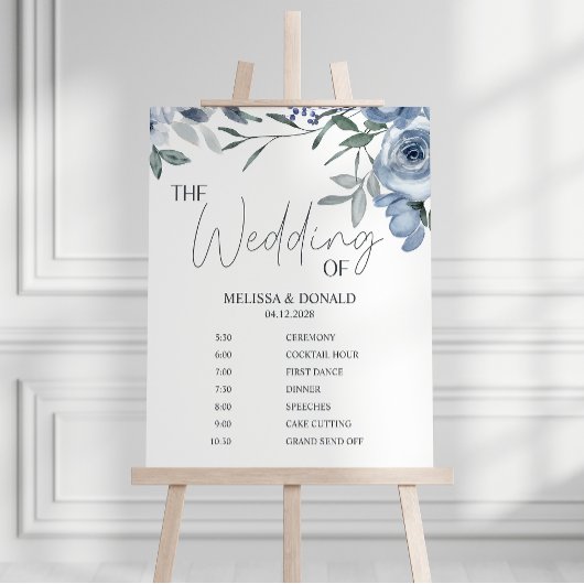 Stofbloem Simpel Huwelijksprogramma Poster