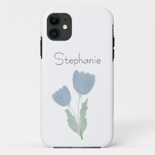 Stofbloem Simpele Waterverf Bloemige Jouw Naam Case-Mate iPhone Case