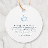 Stofbloem Sneeuwvlok Bedankjes Labels (Achterkant)