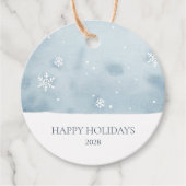 Stofbloem Sneeuwvlok Bedankjes Labels (Voorkant)