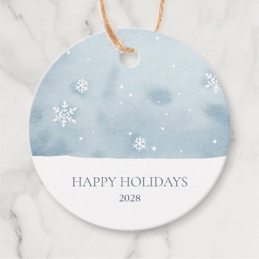 Stofbloem Sneeuwvlok Bedankjes Labels (Voorkant)