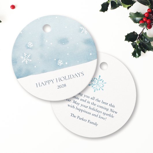 Stofbloem Sneeuwvlok Bedankjes Labels