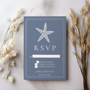 Stofbloem Ster Zeester Trouw RSVP Kaart