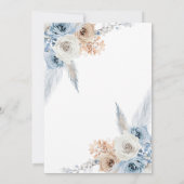 Stofbloem Stofblauw Boho Baby Shower Kaart (Achterkant)