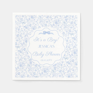 Stofbloem Teddybeer Baby Shower Blauw Servet