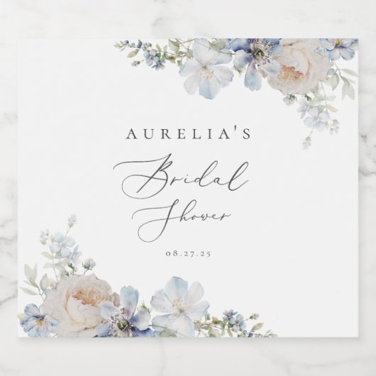 Stofbloem Tuin Bloem Bruiloft Borrel Sparkling Wijnetiket (Enkel label)