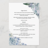 Stofbloem Waterverf Bloem Bruiloft Menu (Voorkant)