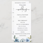 Stofbloem Waterverf Bloem Bruiloftsprogramma Programmakaart (Voorkant / Achterkant)