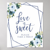 Stofbloem Waterverf Bloem Teken van Zoete Liefde Poster (Voorkant)