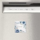 Stofbloem Waterverf Bloemen Zilver Elegant Magneet (Insitu (Vaatwasser))