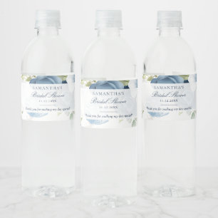Stofbloem Waterverf Schrift Bruiloftsdouche Waterfles Etiket