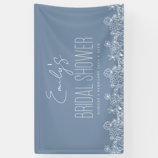 Stofbloem Wilde Bloem Boho Bruiloft Bridal Shower Spandoek (Verticaal)