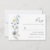 Stofbloem Wilde Bloem Bruiloft RSVP Kaartje (Voorkant)