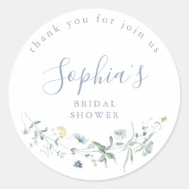 Stofbloem Wilde Bloem Rustieke Boho Bruiloft Feest Ronde Sticker