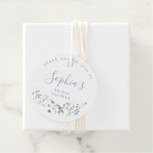 Stofbloem Wilde Bloem Rustieke Boho Bruiloftsfeest Bedankjes Labels (In situ)