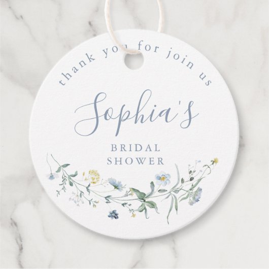 Stofbloem Wilde Bloem Rustieke Boho Bruiloftsfeest Bedankjes Labels (Voorkant)