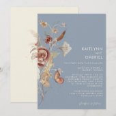 Stofbloem Wilde Bloem Waterverf Trouwdag Kaart (Voorkant / Achterkant)