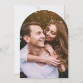 Stofbloem Wilde Bloemen Bloemboog Foto Bruiloft Kaart (Achterkant)