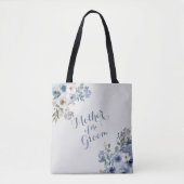 Stofbloem Wit Bloemmotief Moeder van de Bruidegom Tote Bag (Voorkant)