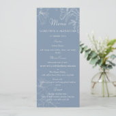 Stofbloem Witte Lelie Bloem Bruiloftsmenu Sjabloon Menu (Staand voorkant)