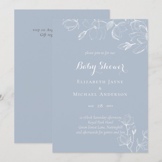 Stofbloem Witte Magnolia's Baby Shower (Voorkant / Achterkant)