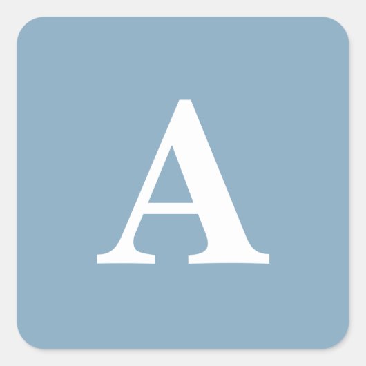 Stofbloem Witte Monogrammen Eenvoudige Bruiloftsdo Vierkante Sticker (Voorkant)