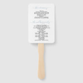 Stofbloemen boog, initiële trouwprogramma handwaaier (Achterkant)