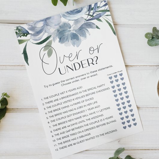 Stofbloemen Bruidsfeest Spel Over of Onder Flyer