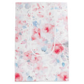 Stofbloemen Elegante Boho Geschilderde Patroon Medium Cadeauzakje (Achterkant)