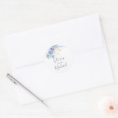 Stofbloemen en gouden groen ronde sticker (Envelop)