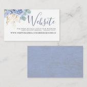 Stofbloemen Goudgroene Trouwwebsite Informatiekaartje (Voorkant / Achterkant)