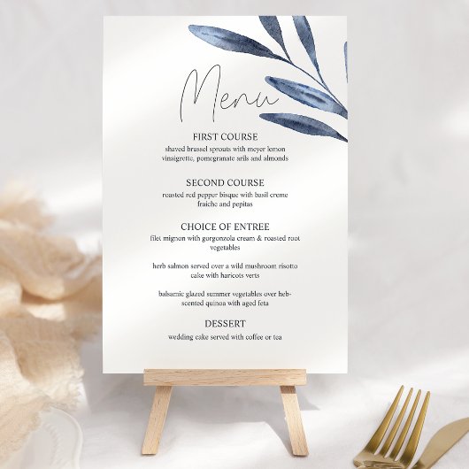 Stofbloemenen Boho Trouwmenu Menu