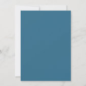 Stofbloemige Blauwe Bloeiende Bruiloft Kaart (Achterkant)