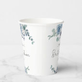 Stofbloemige blauwe bloemige eucalyptus bruidsdouc papieren bekers (Rechts)