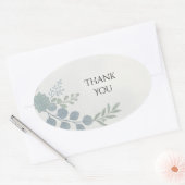 Stofbloemige blauwe botanische dank je sticker (Envelop)