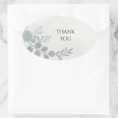 Stofbloemige blauwe botanische dank je sticker (Tas)