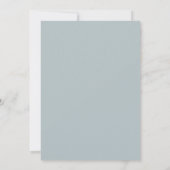 Stofbloemige Blauwe Ethische Bruiloft Kaart (Achterkant)