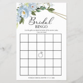 Stofbloemige Blauwe Geometrische Bruiloftsbingo Flyer (Voorkant)