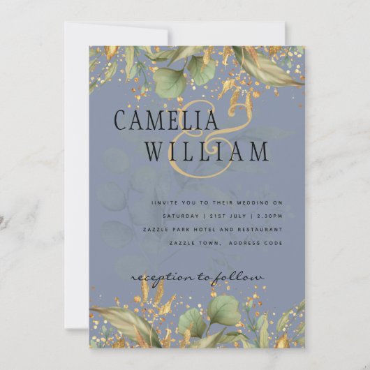 Stofbloemige blauwe groene gedrukte en digitale tr kaart (Voorkant)