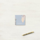 Stofbloemige Blauwe Perzik Boho Bruiloft Post-it® Notes (Op bureau)