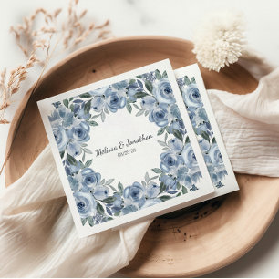 Stofbloemige Blauwe Rozen Bloemen Boho Romantische Servet
