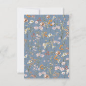 Stofbloemige Blauwe Wilde Bloem Boho Bruidsdouche Bedankkaart (Achterkant)