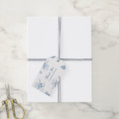 Stofbloemige Blauwe Witte Rozen Bloemstuk Bedankt Cadeaulabel (Met Touw)